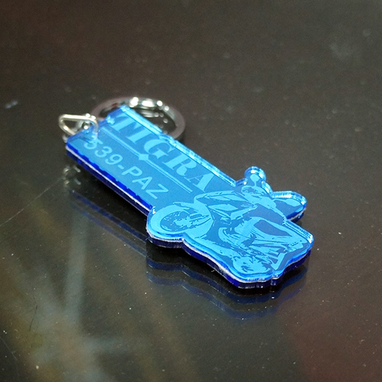 藍色鏡面板車牌鑰匙圈-002