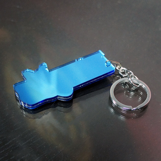 藍色鏡面板車牌鑰匙圈-003