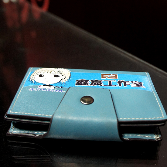 彩印藍色皮夾錢包-001