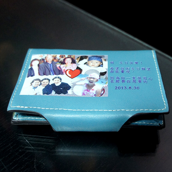 彩印藍色皮夾錢包-005