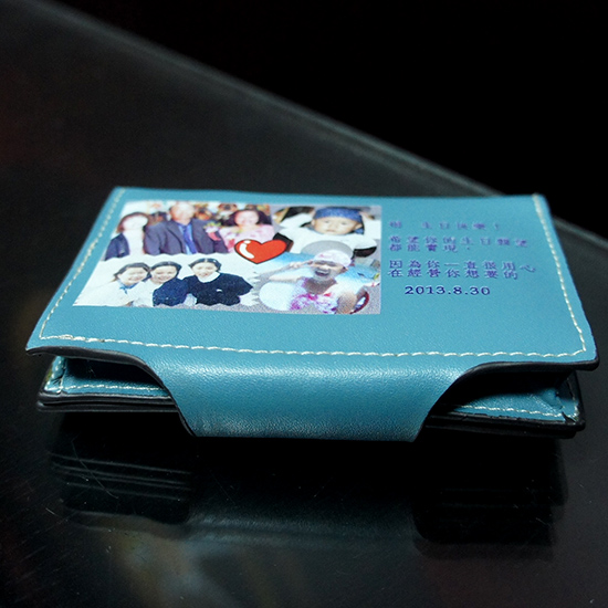 彩印藍色皮夾錢包-004